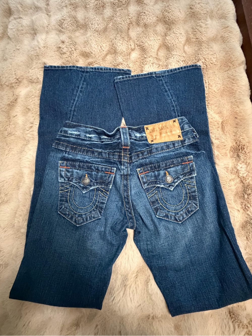 Authentic True Religion Dark Blue High-Rise Flare Jeans size 26 - Picture 7 of 16